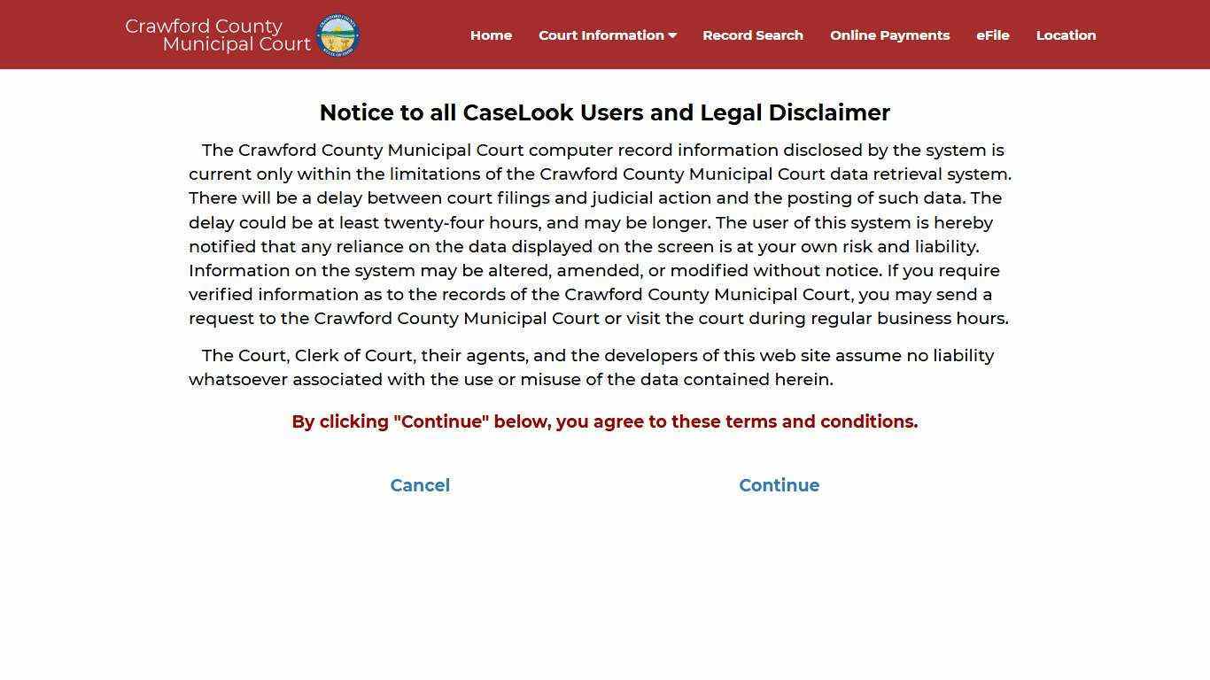 Crawford County Municipal Court - Record Search